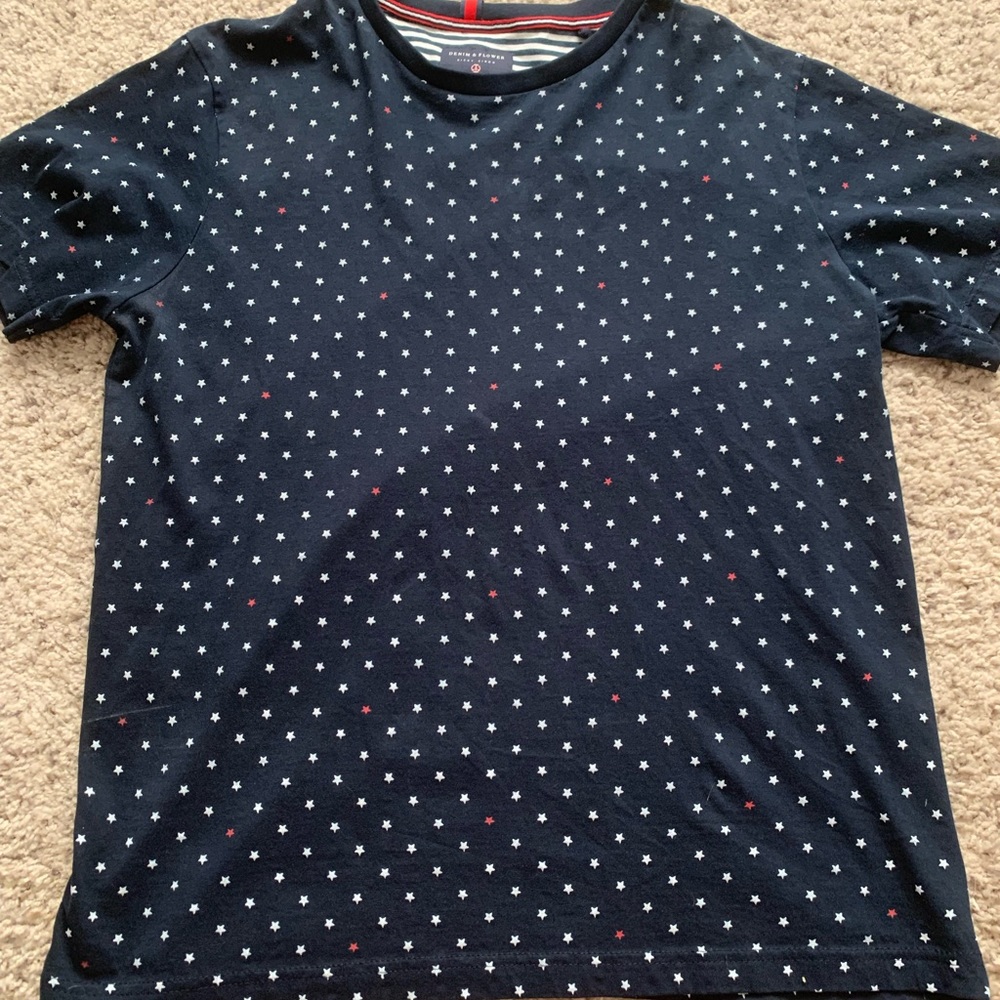 Denim & Flower- Red White Blue Stars t-shirt